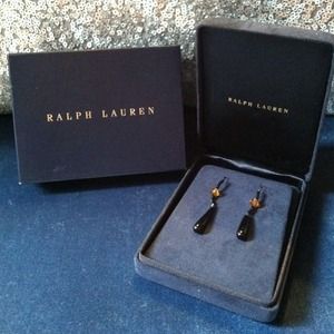 Ralph Lauren onyx drop earring