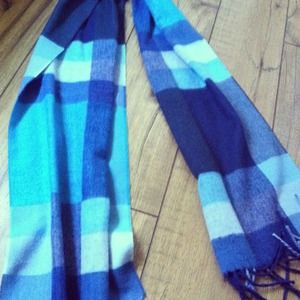 Blue plaid scarf