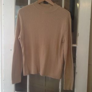 Tan mock-turtleneck sweater
