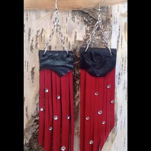 Leather handmade earrings