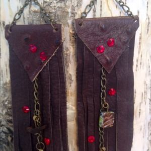 Leather earrings