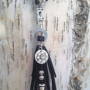 Leather beaded necklace