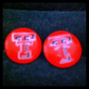 Round Red Texas Tech Studs