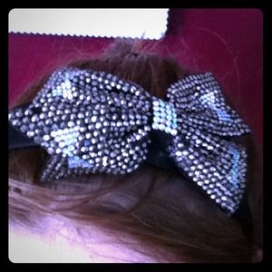 Bedazzled Silver and Black Headband