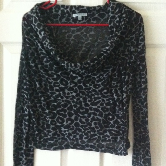 Black and gray animal print top
