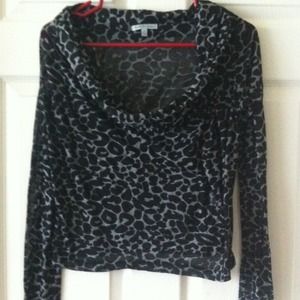 Black and gray animal print top