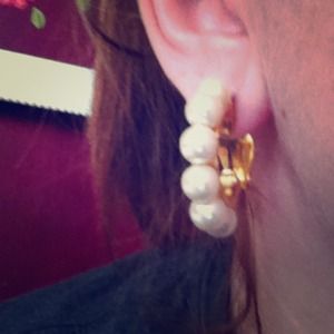 Pearl and Gold Clip-On Earrings