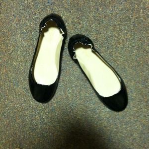 TRADED Black Patent Flats size 7