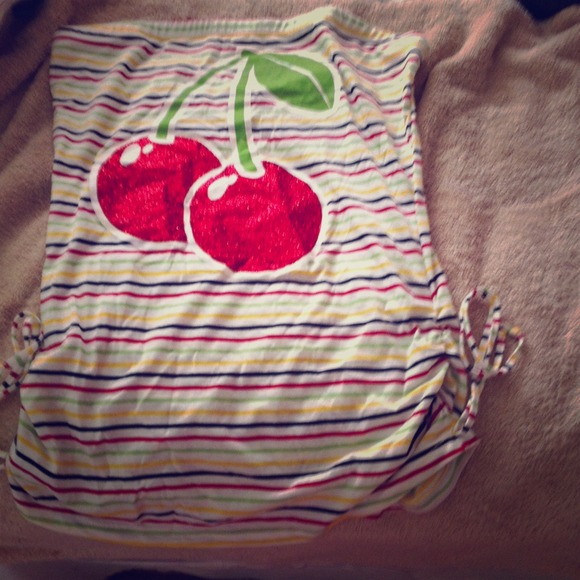 Striped Cherry Tub Top