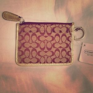 NWT Coach mini wallet with key chain