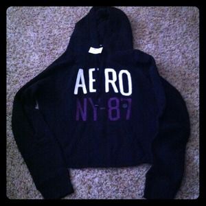 Aeropostale cropped black hoodie
