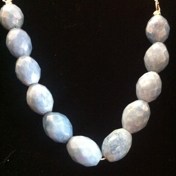 Authentic blue lace faceted gems & silver necklace