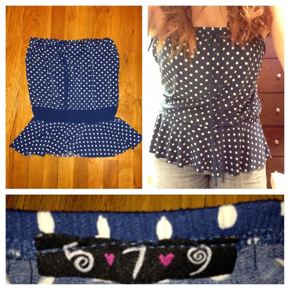 -TRADED- Strapless polka dot top