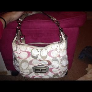 Beautiful cream Coach bag with sequins!