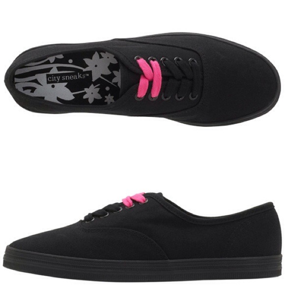black sneakers