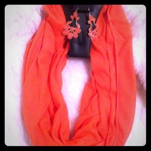 Scarf & pink earrings. Bundle for wildflowerwoods.