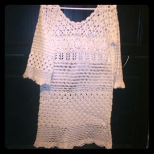 Never worn Lucky crochet ivory dress