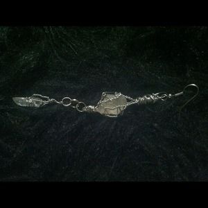 Handmade double crystal quarts earring