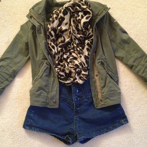 Denim high waisted shorts