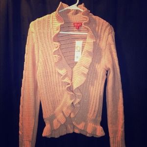 ELLE Ruffle Lurex Sweater