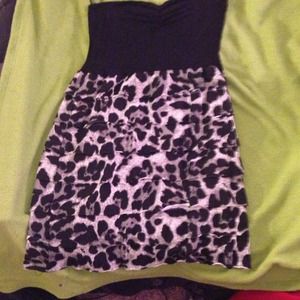 Leopard tube dress, leopard tank top and pink tank