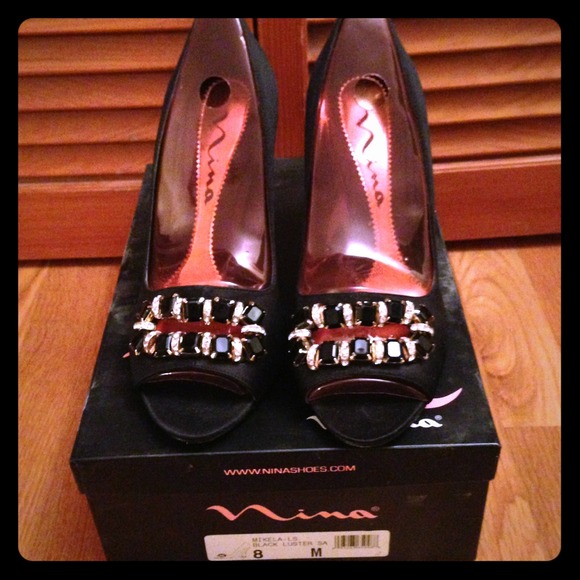 Nina wedge evening shoes.