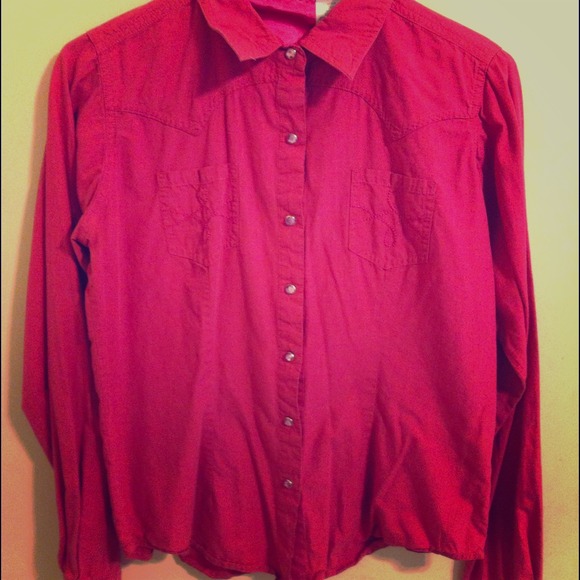 Pink Western Style Long Sleeve Shirt