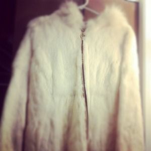 White fur coat
