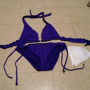 BUNDLED Indigo lacy string bikini.