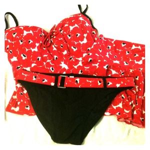 Victoria's Secret 3pc Bathing Swim Suit Med 34D