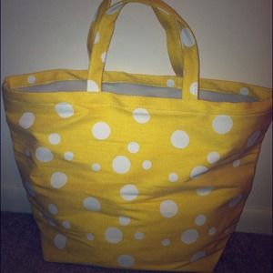 Yellow Polka Dot Beach Bag