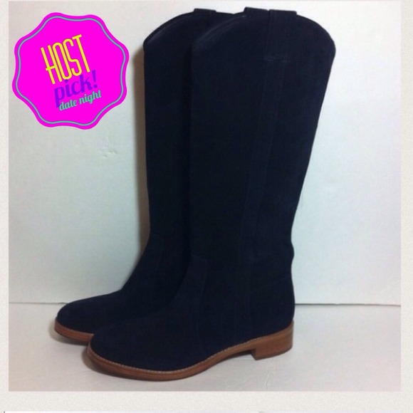 ❌SOLD❌Via Spiga Gillian Boots - Navy Suede NWOB - Picture 2 of 4