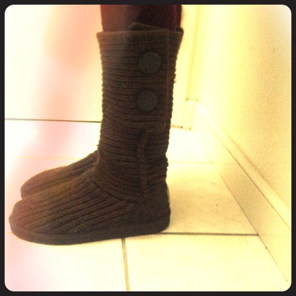 👢🎀🎀Dark brown knitted uggs 👢