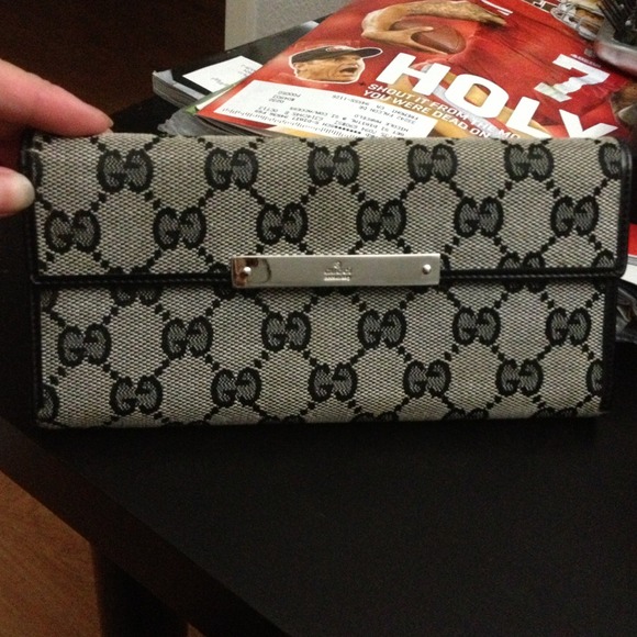 Vintage Gucci Black Long Wallet