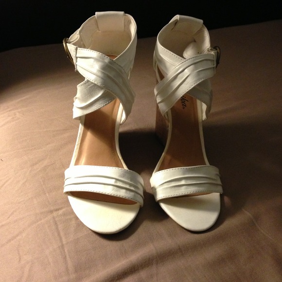 White wedge sandals