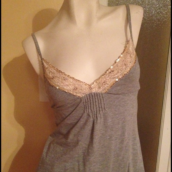 Beaded lace tank