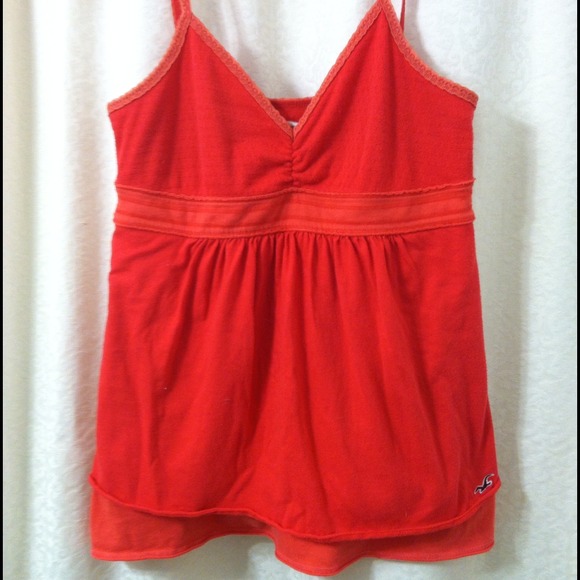 Hollister orange/salmon tiered tank top