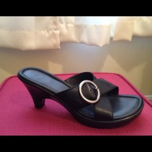 Black Nurture Sandals with Buckle