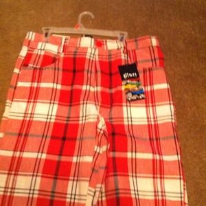 Men plaid golf shorts