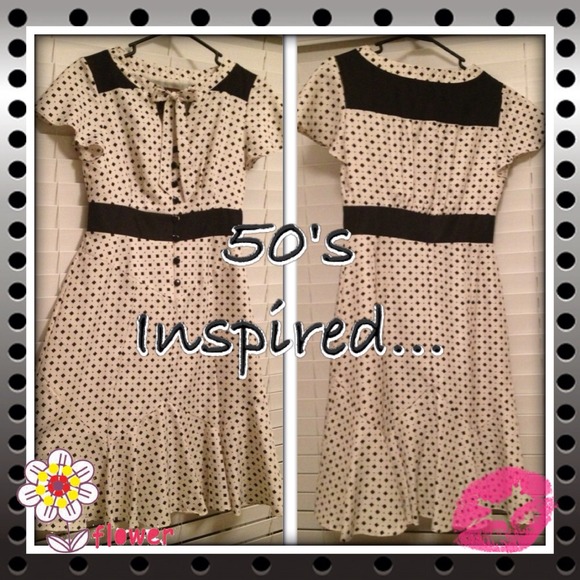 ⭐RESERVED FOR @macyface⭐50's Inspired B&W Dress