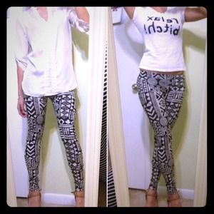 Akira brand new tribal leggings. Black and white.