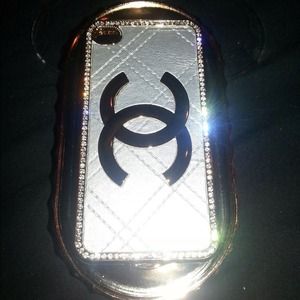 Silver Chanel iPhone case