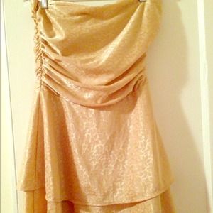 Urban Renewal Strapless gold dress
