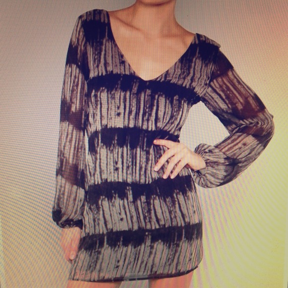 Sheer Sleeve Little Black Dress