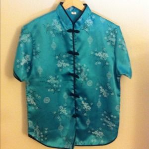Oriental satin blouse