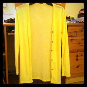 Yellow Micro-Rib Cardigan