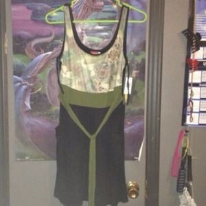 Ruby Rox brand green camo & black Jersey dress