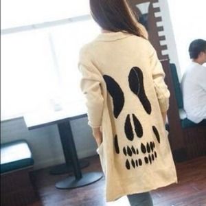 Cream Knit Skull Sweater