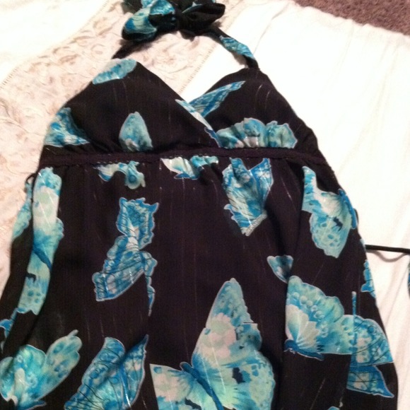 Black/blue halter unworn