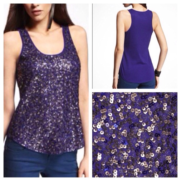 Royal blue sequin top
